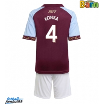 Aston Villa Ezri Konsa #4 Hjemmedraktsett Barn 2025-26 Kortermet (+ Korte bukser)